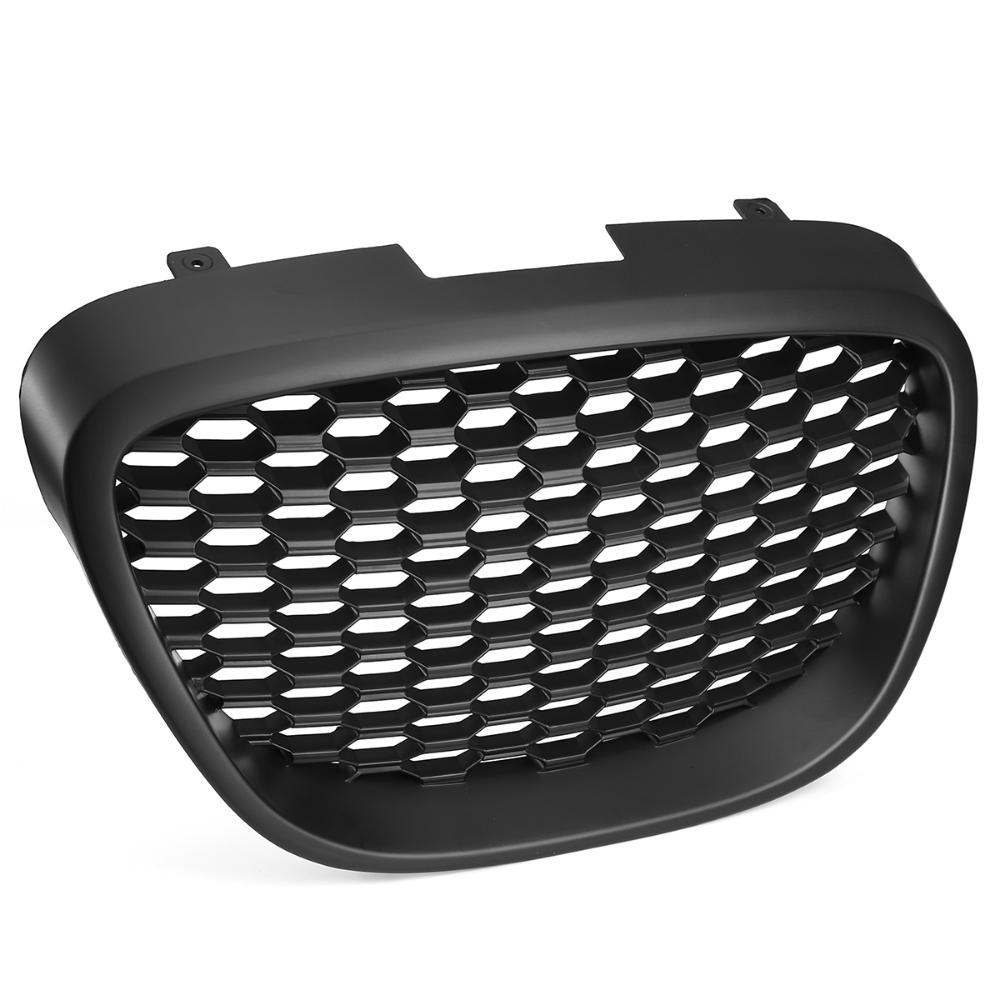 Передняя решетка Kidney Honeycomb для Seat Leon MK2 1P 2006-2009 Решетка капота Матовая черная сменная решетка Внешние автомобильные аксессуары матовый черный