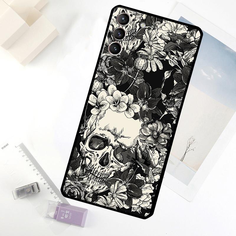 Horror Schädel Gothic Handyhülle Für Samsung Galaxy S24 FE S20 FE S21 S22 S23 S24 S25 Ultra S9 S10 S25 Plus Hülle