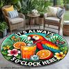 Tropical Parrot Cocktail Garden Rug 5 O Clock Here Outdoor Patio Mat Printed Flannel Material Summer Decor Beach Vibes Pool Side