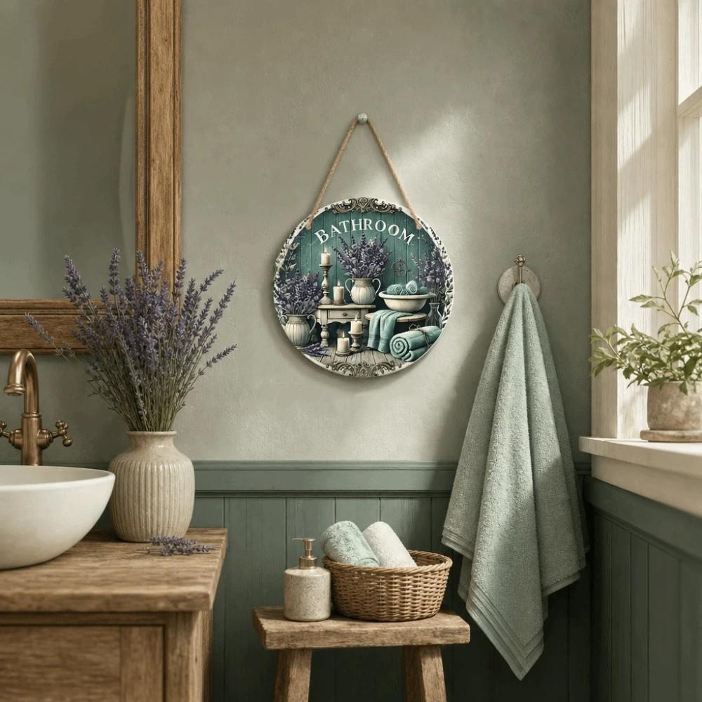2D Flat Door Wall Decor Lavender Flower Decorative Board Hanging Decoration Wall Hanging