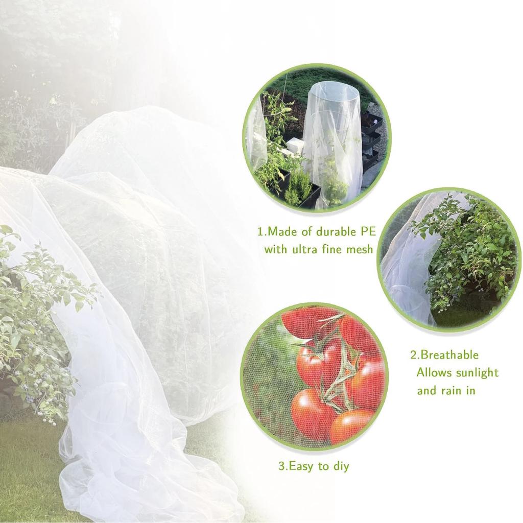 1pcs Netting 1pc garden vegetable Heavy Duty Woven Mesh Heat Resistance Bug Net for Garden Protect Vegetable Plants and Fruit