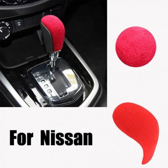 Красная замшевая кожаная накладка на ручку переключения передач автомобиля для Nissan Terra X-Trail
