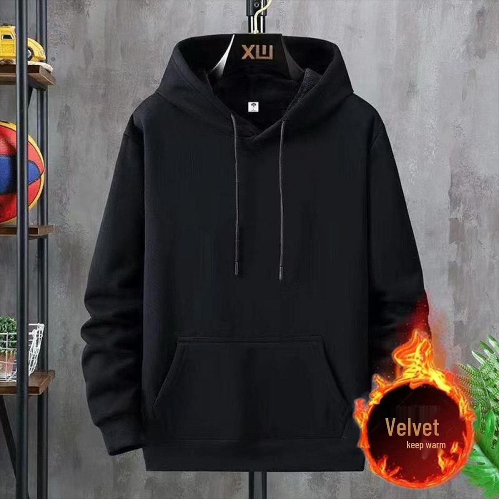 2025 Herren Kapuzenpullover im amerikanischen Stil - Lockerer Schnitt, Wintervelours, Bedruckte Streetwear-Jacke