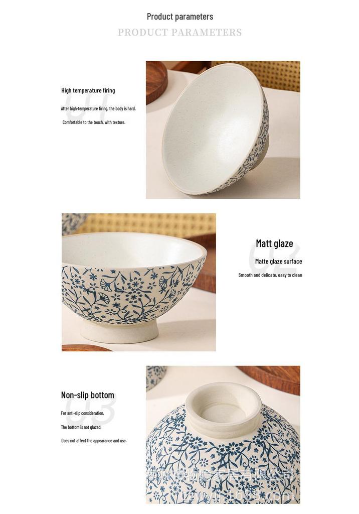 High-Value Japanese Retro Ceramic Ramen Bowl - Large Household Soup & Noodle Bowl