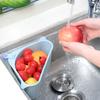 Keuken Groente Fruit Afgietmand Spoelbak Filter Driehoekige Zeef Zuignap Spons Houder Opbergrek