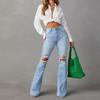 JPNTKY Women's Fashion Casual Solid Color Print Pants & Capris