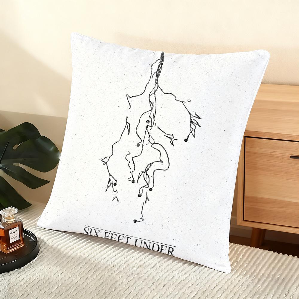 Cushion Cover Silky Short Plush Home Sofa Cushion Cover - Invisible Zipper Home Decoration Six Feet Under TV Series