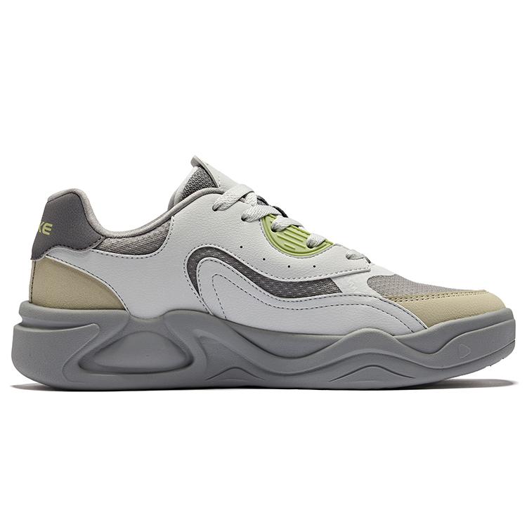 Erke Cloud Trendy Versatile Non-Slip Wear-Resistant Low-Top Skate Shoes Men sneakers Medium-Gray White Dew-Gray 51125101344-103