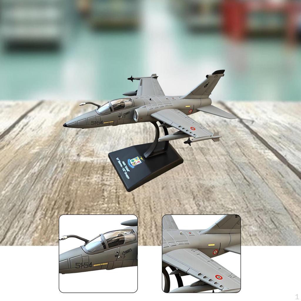 1/100 Fighter Model Attack Plane Toy Desktop Decor Teaching Aids with Display Base for Shelf Bar