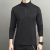 Men's Sports Shirts Stand Collar Half Zip Sweatshirt Solid Color Slim Fit Long