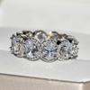Fashion Luxury Charm Oval AAAA Super Flash Zircon Ring Pink Zircon Ring Women's Jewelry Wedding Party Jewelry  Silver Ring