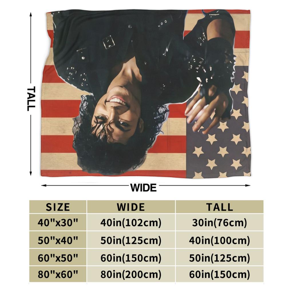 Patriotic Michael Jackson Flag Portrait Blanket Quality Soft Warm Throw Blanket Autumn Camping Bedroom Street Trend Bedspread