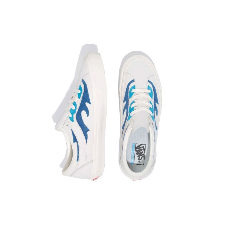 Vans Bold Ni Flamethrower Synthetic Leather Low-Top Skate Shoes Unisex sneaker White Blue VN0A4UVR2OX