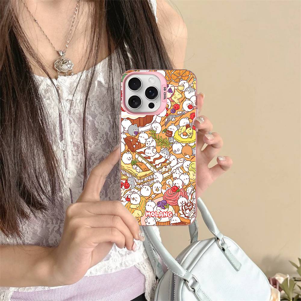 Cute Cartoon M-MolangS Phone Case For IPhone 17 16 15 14 13 Pro 12 11 Pro Max PLUS Color Back Cover