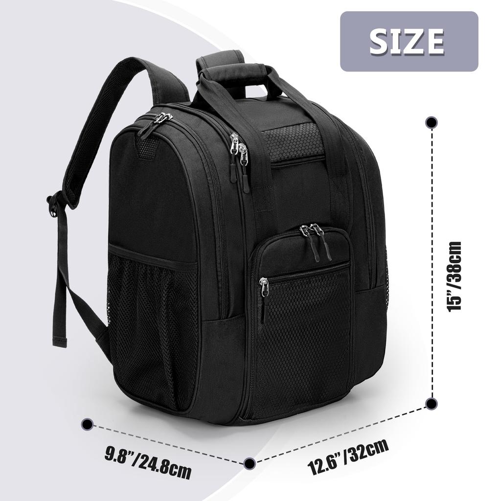 DSLEAF Bowling Backpack, 1 Bowling Bag with Shoe Storage, Bowling Case