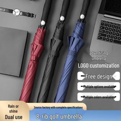 27-Inch Large Automatic Straight Shaft Golf Umbrella with Long Handle and Custom Logo Printing