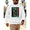 Men'S Graphic Print Crew Neck Sweatshirt, Vintage Gothic Streetwear Pattern, 100% Cotton Printed Long-Sleeve Crew Neck Pullover