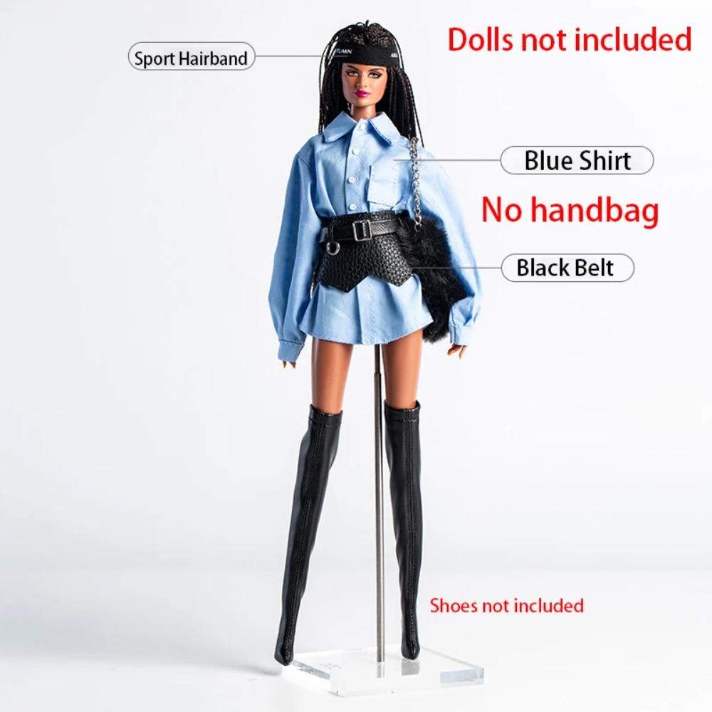 30cm Ubranka i Akcesoria dla Lalki Fajnej Dziewczyny Futurystyczna Nowoczesna Skórzana Kurtka/Koszula/Okulary Moda Przebranie Dla Lalki Supermodelki 1/6