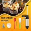 Food-grade Cookie Press Stainless Steel Cookie Press with Nozzles Biscuit Maker Dough Squeezer Cookie Decorating Kit for Diy