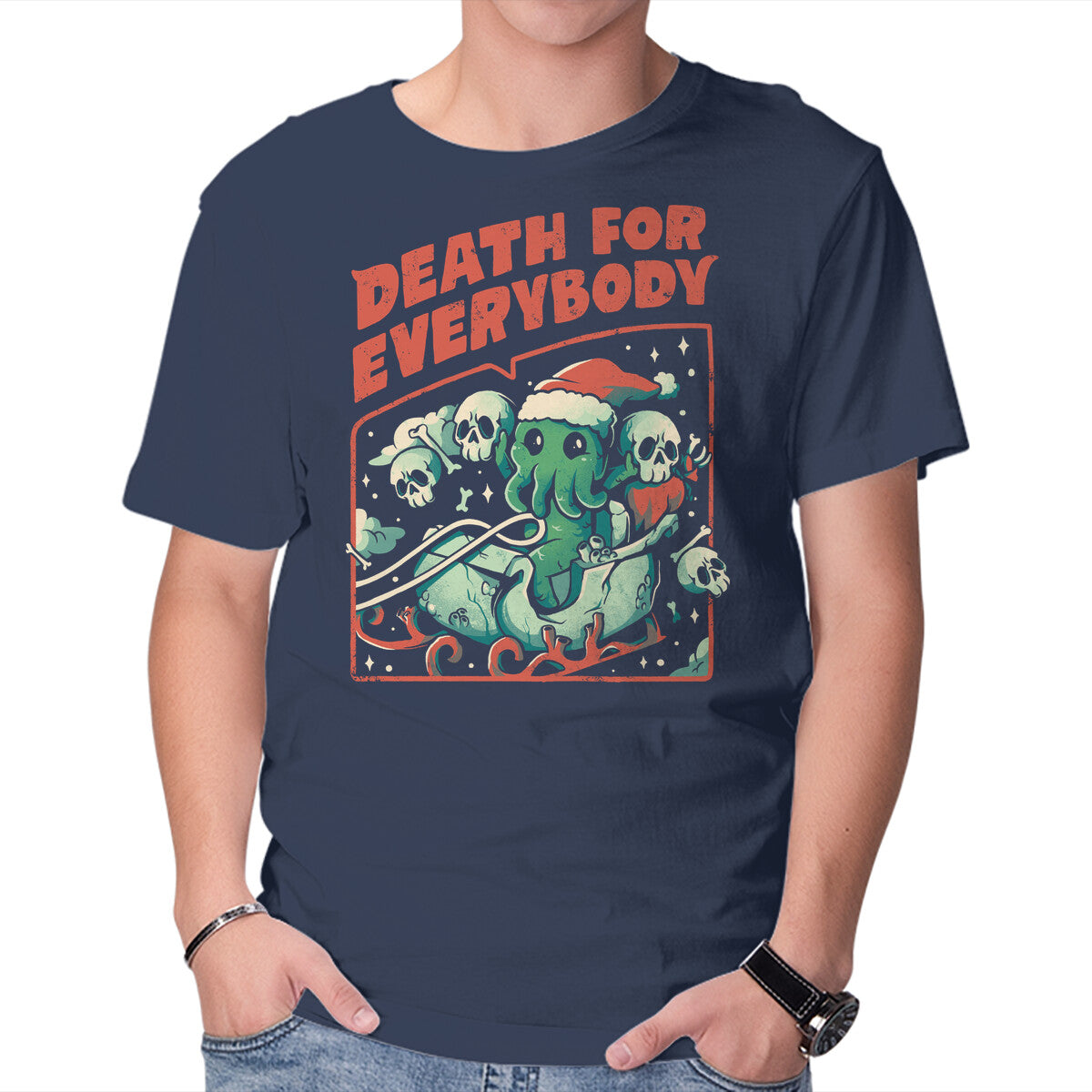 Unisex Crew Neck T-Shirt Death For Everybody Graphic Short Sleeve Casual Tee XXL