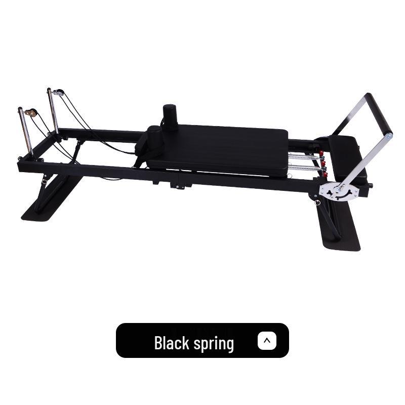 Foldable Pilates Reformer Bed with Wheels for Home Fitness and Yoga