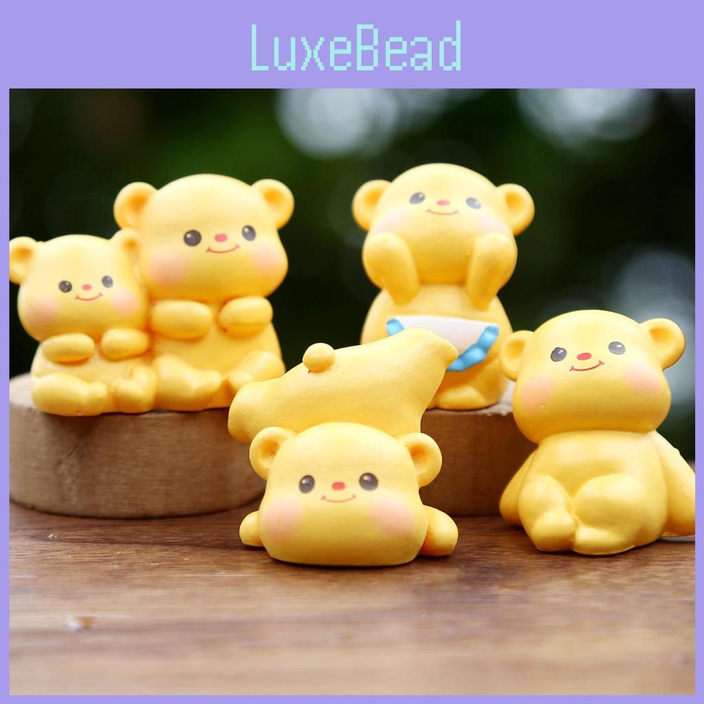 Yellow Cartoon Bear Resin Desk Decor With Cute Design For Kids And Collectors
