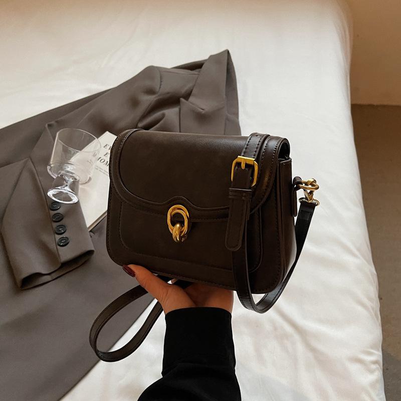 

Нишевая модная сумка женская новая ретро текстура маленькая квадратная сумка однотонная повседневная сумка-мессенджер замок сумка на плечо