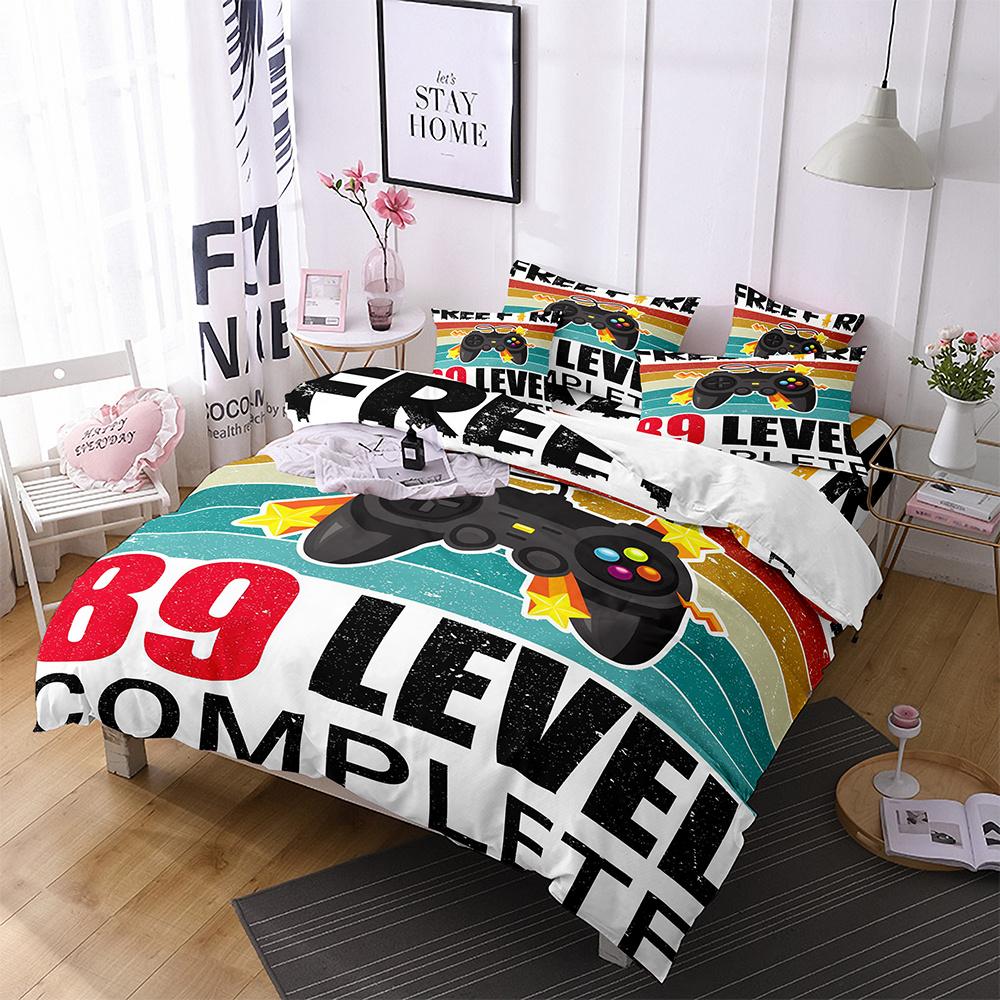 Gamer Duvet Cover for Boys Gaming Comforter Cover Games Gamepad Polyester Bedding Set Kids Game Room Decor Video Game Controller