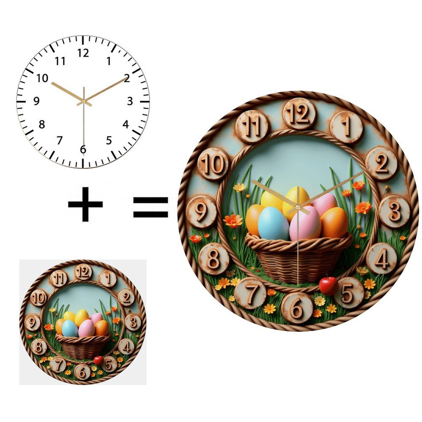 30cm Diameter Glass Wall Clock that Makes a Statement Without Being Loud (White,12 in(30.48cm))