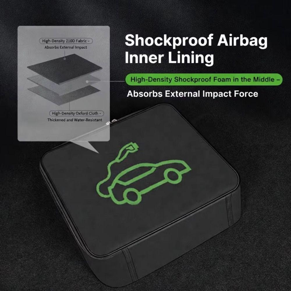 Spacious Inner Space EV Charging Cable Storage Bag Car Charging Cable Organizer Bag Garage Use