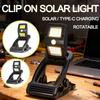 Solar Garden Clip Lamp USB-C Rechargeable Body Sensor Wall Light Outdoor Waterproof Fence Lighting for Balcony Corridor