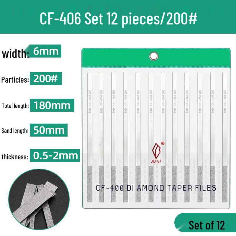Diamond Electroplated Alloy File Set CF-400 with Carborundum - Free Shipping