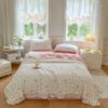 Cotton Wrinkle Yarn Lace Skirt Decoration Soybean Summer Quilt Small Fresh AB Double Version Summer Quilt