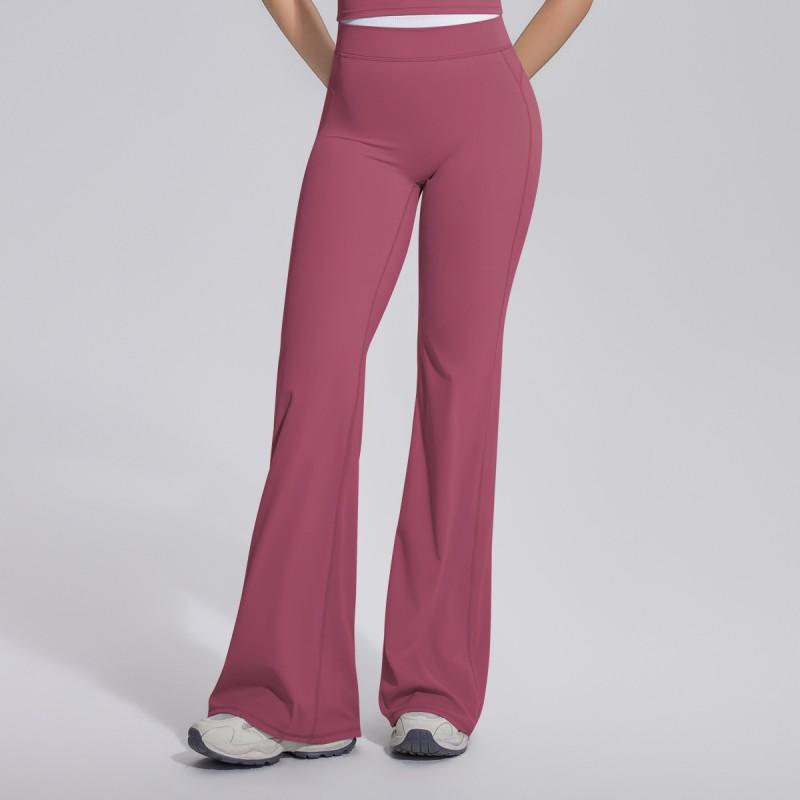 Womens Loose Wide-Leg Yoga Pants Color Block Seamless Flared Leggings Running Gym Workout