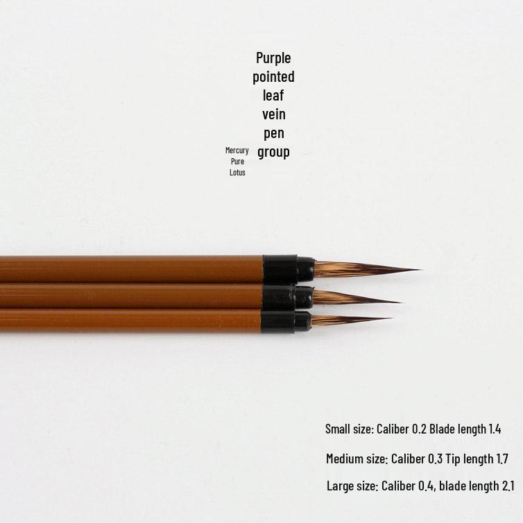Clear Lotus Ink Wash Calligraphy Brush Set: Floral Wolf Hair Liner & White-Outline Brushes