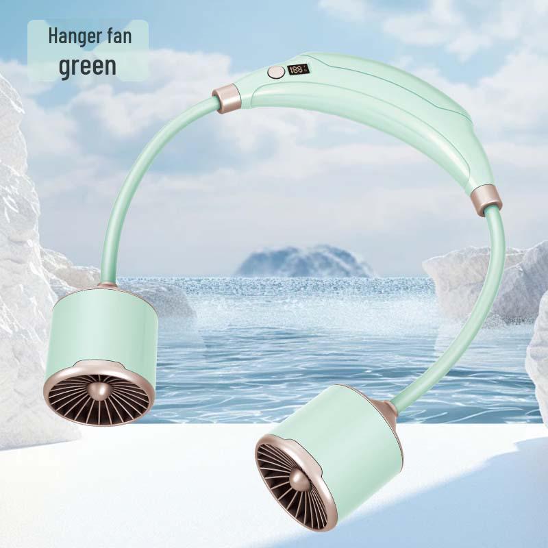

Portable Neck Fan with Silent Operation & Long Battery Life - USB Rechargeable with Digital Display 26.7*5.2*19 cm світло-зелений колір