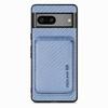 For Google Pixel 7a 5G Carbon Fiber Texture Drop-proof Case Detachable Magnetic Card Holder PC+TPU+PU Leather Protective Cover