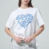 Blu DoT HearT Graphic Tape PoinT T shirT Wh