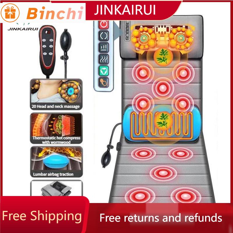 Electric Massage Mattress Full Body Kneading Vibrating Heating For Lumbar Neck Back Relief  Home Office Health Care