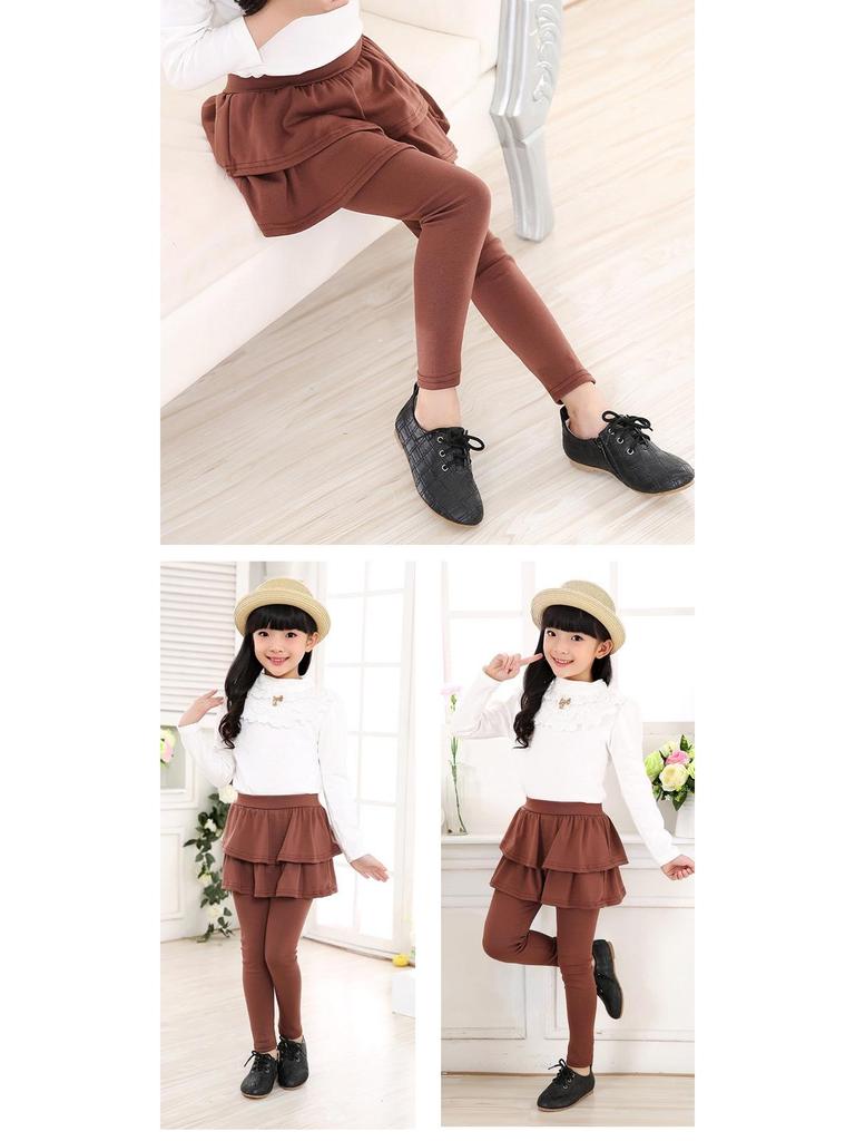 Girls' Multi-Color Elastic Skirt-Pants - Spring and Autumn Korean Style Children's Wear