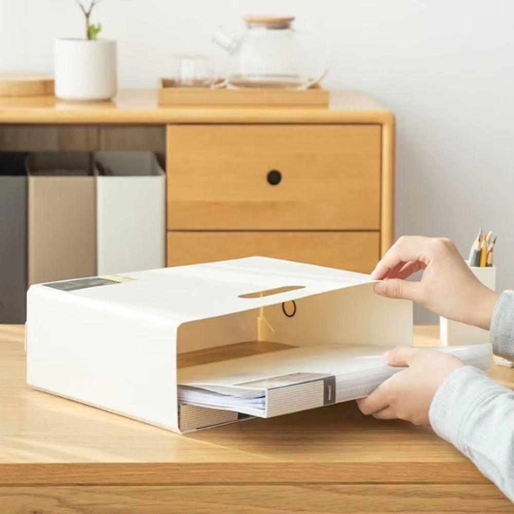 3Pcs Foldable Plastic File Box DIY Combined Structure Large Capacity A4 Document Organizer Stationery Storage for Home Office