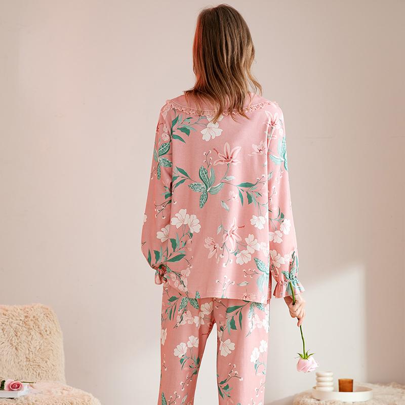 Fenteng Pure Cotton Autumn Lace Doll Collar French Gentle Long Sleeve Home Clothes Set Women's Pajamas