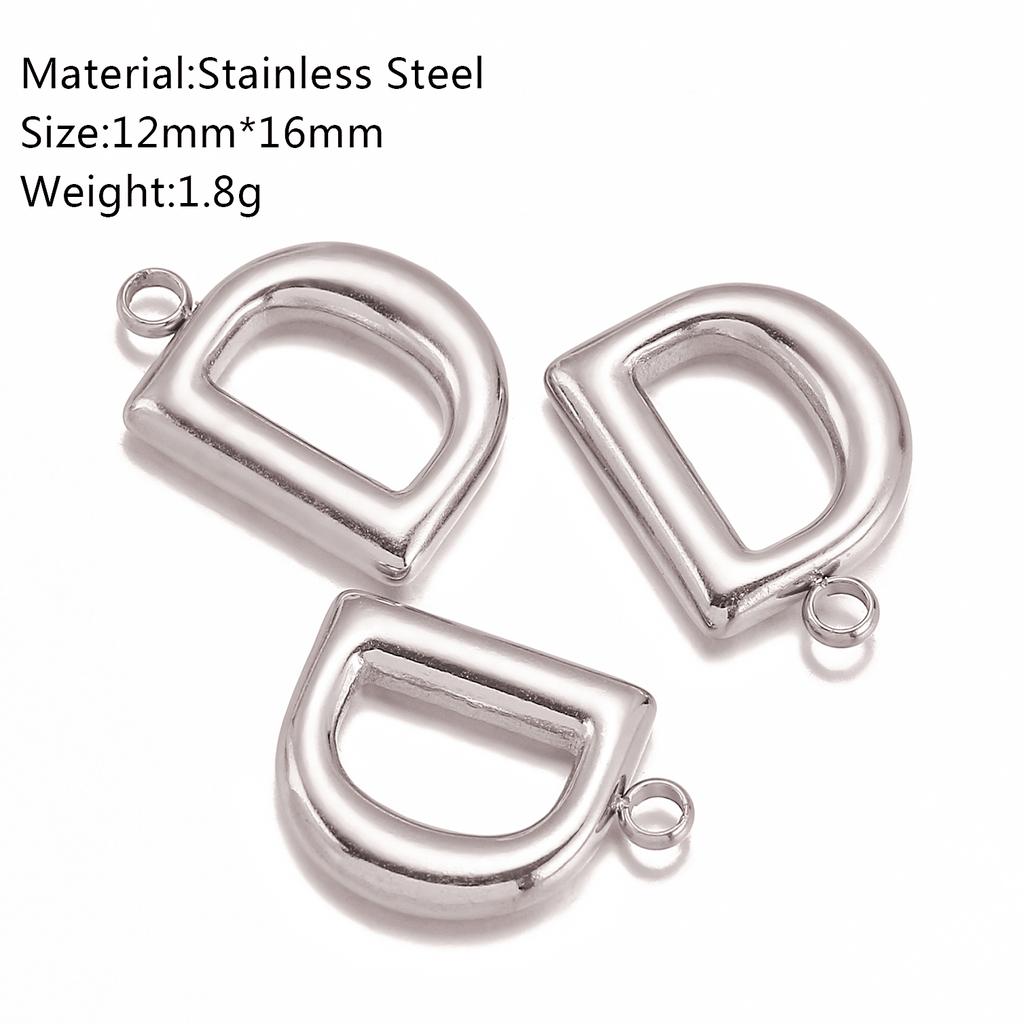 3Pcs Bubble Alphabet Charm Silver Color Stainless Steel Initial English Letter Pendant DIY Bracelet/Necklace Gift Jewelry Making