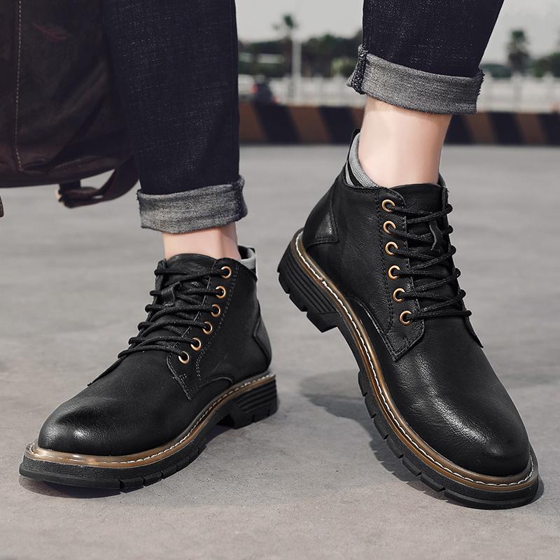 Autumn Men Boots Non Slip Comfortable Outdoor Shoes Plus Size Men'S Shoes Casual Leather Basic Footwear Brand Fashion Sneakers