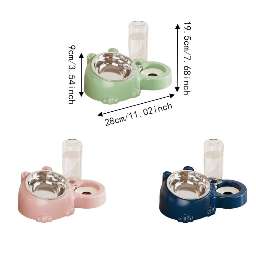 2 In 1 Cat Double Bowl Large Capacity Cat Water Dispenser Cat Feeder Bowl Daily Pet Feeding