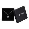 [ZIYMU] Four-Leaf Clover Pendant Necklace, Lucky Charm, Sterling Silver 925, Onyx, Women's, 40cm, zm-b-024s