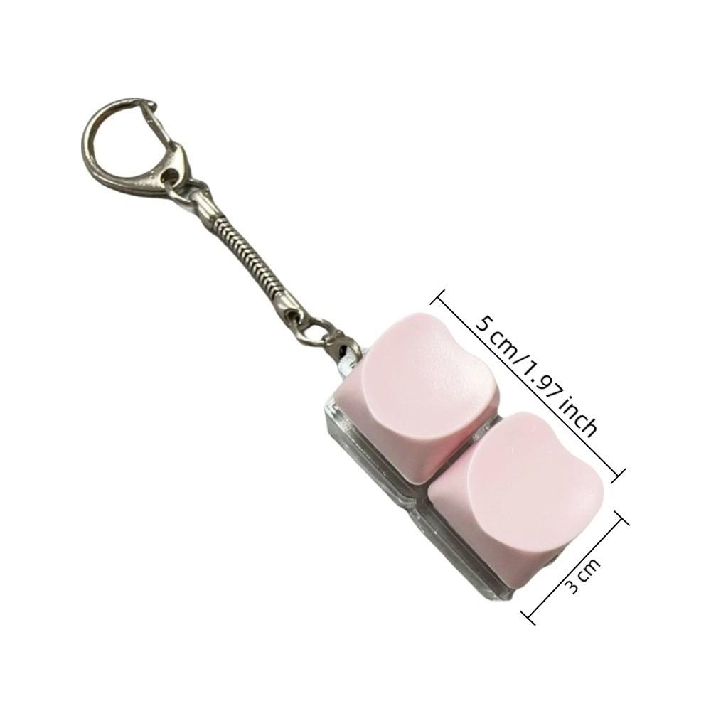 Cartoon Shape Fidget Keychain 2 Keys Decompression Toy Relaxing Finger Keyboard  Adult