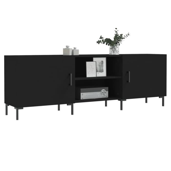VidaXL Meuble TV noir 150x30x50 cm bois d'ingénierie 829101