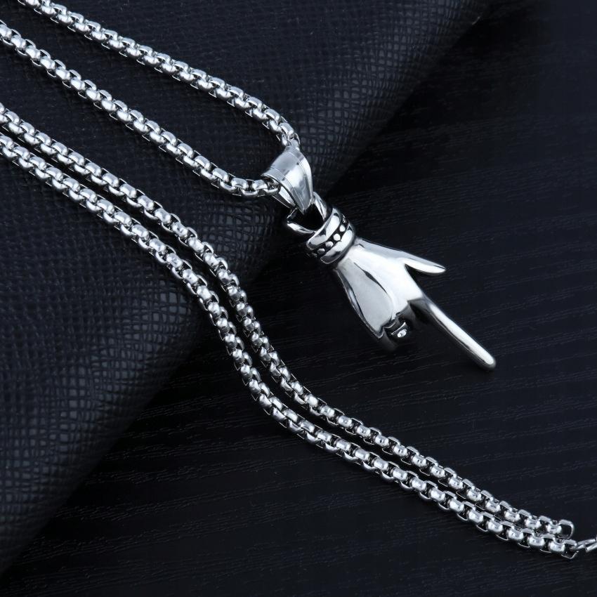 Halskette Silber Stahl Kette Hand Finger 374