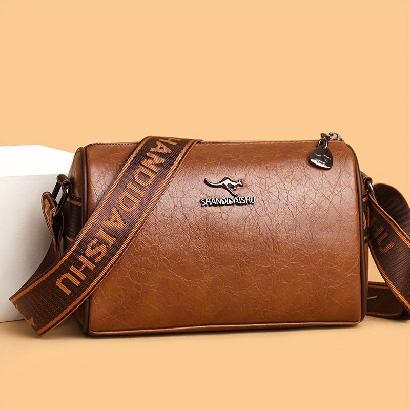 Women's shoulder bag retro wide shoulder strap messenger bag